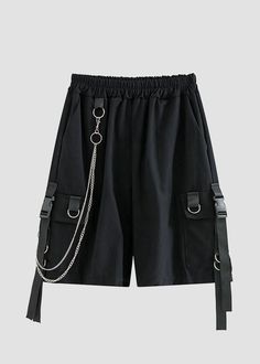 This Aesthetic Chain Detail Men's Shorts are designed with comfort in mind, our innovative flex waistband ensures a comfortable fit that moves and bends with you. Stretch fabric allows a natural range of motion with every activity. This shorts is comfortable and functional for your everyday wear. Perfect for a E-boy lo Cargo Shorts Women, Mens Beach, Techwear Outfits, Mens Beach Shorts, Summer Beach Shorts, Casual Cargo Pants, Mens Shorts Summer, Knee Length Shorts, Streetwear Casual