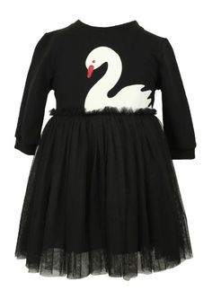 Black Dresses For Baby & Toddler Girls That Are Cool - The Mood Guide One Piece Sweater, Swan Dress, Girls Tulle Dress, White Swan