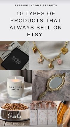 the top ten types of products that always sell on etsyy, including candles and jewelry