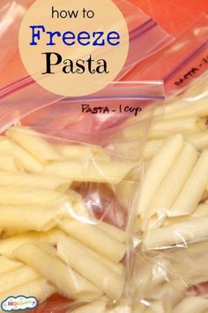 how to freeze pasta in plastic bags