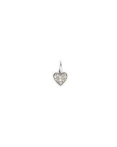 J. Landa Jewelry We can't get over how cute this mini heart charm is! Add it to your charm cluster for a little bit of love. 14K gold, diamonds length: 12mm (including bail) Dainty Sterling Silver Heart Charms, White Gold Heart Pendant Charms For Valentine's Day, 14k Gold Heart Charm Pendant, White Gold Heart Charms For Anniversary, White Gold Heart Charm For Anniversary, Silver Diamond Jewelry, Rainbow Sapphires, Lock Necklace, Diamond Choker