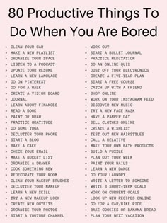 What To Do When Bored, Productive Things To Do, Vie Motivation, Things To Do When Bored, Get My Life Together, Mental And Emotional Health, Self Care Routine