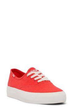 Kick off your everyday ensembles with this classic sneaker set atop a thick sole with plush cushioning on the inside. Lace-up style   Cushioned footbed   Textile upper and lining/rubber sole   Imported  Product label may differ from images shown Casual Red Platform Sneakers For Streetwear, Sporty Platform Sneakers With Red Sole And Round Toe, Comfortable Red Sneakers With Round Toe, Casual Red Platform Sneakers With Vulcanized Sole, Comfortable Red Round Toe Sneakers, Red High-top Casual Platform Sneakers, Casual Low-top Platform Sneakers With Red Sole, Red High-top Platform Sneakers For Casual Wear, Casual Red High-top Platform Sneakers