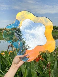 Acrylic large flower-shaped colorful mirror Aliexpress Room Decor, Chloe Hayden, Mirrored Table Decor, Coquette Aesthetic Room, Creative Mirror, Drawing Quotes Creativity, Ancient Future, Colorful Mirror, Quotes Creativity