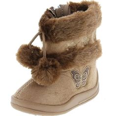 Kali Footwear Girls Zello Butterfly Glitter Pom Pom Boots Size: 4 M US Toddler.  Color: Beige.  Gender: female.  Age Group: kids. Pom Pom Boots, Khaki Boots, Girls Ugg Boots, Blue Flip Flops, Black Winter Boots, Sneakers Nike Air Max, Kids Snow Boots, Muck Boots, Bow Shoes