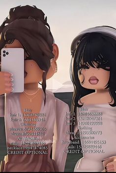 an animated image of two women with cell phones