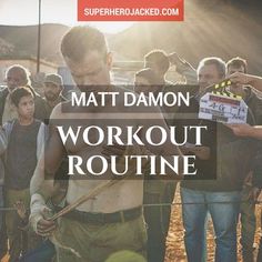 a group of men standing next to each other in front of a fence with the words matt diamond workout routine