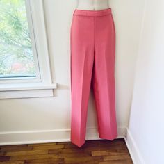 70s pink straight leg polyester pants. Elastic waist in the back. Length: 43" Waist (stretchable) 30" Hips: 38" Inseam: 32" Rise: 13" Thighs: 21" Bottom pant edge: 17" Designer/ Brand/ Label: Pykette The condition is very good. Hand washed and ready to wear. More Straylight Vintage pants are here: https://www.etsy.com/shop/StraylightVintage?ref=seller-platform-mcnav&section_id=21274696 Back to the shop: https://www.etsy.com/shop/StraylightVintage?ref=seller-platform-mcnav Non-stretch High Waist Pink Pants, Pink High Waist Non-stretch Pants, High Waist Non-stretch Pink Pants, Tailored Pink Workwear Pants, Tailored Pink Pants For Workwear, Tailored Chic Pink Pants, Chic Tailored Pink Pants, Tailored Pink Trousers, Spring Pink Straight Leg Bottoms