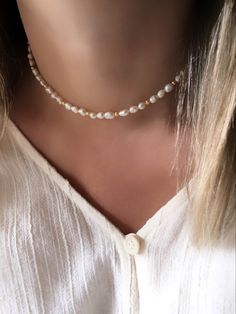 Pearls, pearls, pearls! Pearls never go out of fashion ✨ #pearlchoker #pearljewelry #chokernecklace #trendyjewelry #classicjewelry #bohochicstyle #minimalistjewelry #nacre Minimalist Pearl Choker Necklace For Wedding, Minimalist Pearl Choker For Wedding, Dainty Pearl Choker Gift, Delicate Pearl Choker Necklace With Pearl Charm, Delicate Pearl Choker With Pearl Charm, Minimalist Pearl Drop Choker, Dainty Adjustable Choker With Pearl Drop, Pearl White Pearl Choker As Gift, Dainty Adjustable Pearl Drop Choker