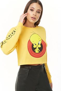 Long Sleeve Shirt Outfits, Shirts Outfit, Adidas Fashion, Cartoon Outfits, Cartoon T Shirts, Wardrobe Style, Cute Sweaters, Instagram Shop, Fashion Ideas