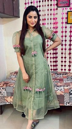 Organza Kurti Designs Latest, Silk Kurti Designs, New Kurti Designs, Long Gown Design