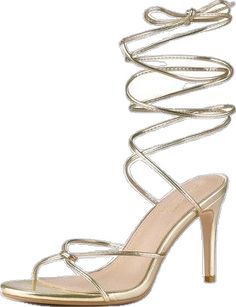 Modern Strappy Heels For Party, Modern Strap Heels For Party, Spring Gold Heels With Strap, Stiletto Heels Sandals, Nude High Heels, Sandals Gold, Strappy Stilettos, Girl Closet, Open Toe Shoes