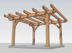 an image of a wooden structure that is in the process of being built and assembled