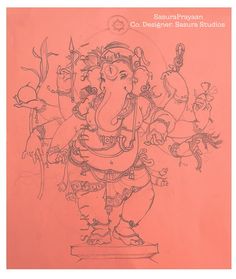 an image of lord ganeshri on pink paper