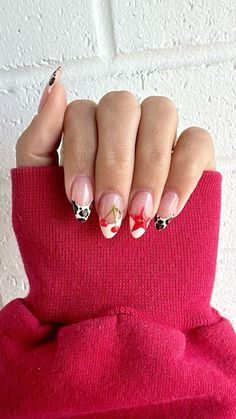 Cherries Nails, Red Cheetah Nails, Trending Manicure, Cheetah Print Nails, Quartz Nails, Mini Macaron, Cheetah Nails, Cherry Nails