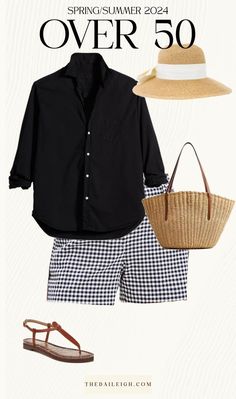 Summer outfits over 50, wearing shorts over 50 Summer Casual Outfits For Women 2024, Short Outfits Women, Linen Shorts Outfit Summer, Shorts Over 50, Wardrobe Staples For Women, Wardrobe Basics For Women, 40s Outfits, Classic Wardrobe Basics, Essentials Wardrobe