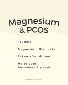 How To Balance Hormones, Hormone Nutrition, Balancing Hormones, Fertility Health, Balance Hormones, Magnesium Glycinate, Polycystic Ovarian Syndrome, Menstrual Health