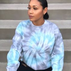 This beautiful sweatshirt is hand dyed and made to order in Canada. Please allow 1-2 weeks to dispatch. We achieve this look by swirling teal and grey. Model is wearing a size medium for reference. Each piece is made from a men's Gildan crewneck. I suggest sizing up to achieve the oversized streetwear look. *ALL SALES ARE FINAL* No exchange or refunds. **Please note that each piece is hand dyed and due to the unique nature of tie dye, no two pieces are identical. ** Aftercare: * Wash by hand *Co Tie-dye Long Sleeve Sweatshirt For Spring, Tie Dye Sweatshirt For Spring, Tie Dye Long Sleeve Sweatshirt For Spring, Long Sleeve Tie Dye Sweatshirt For Spring, Trendy Tie-dye Sweatshirt For Winter, Trendy Tie Dye Sweatshirt For Winter, Tie Dye Sweatshirt For Winter, Oversized Tie-dye Sweatshirt, Oversized Tie-dye Long Sleeve Sweatshirt