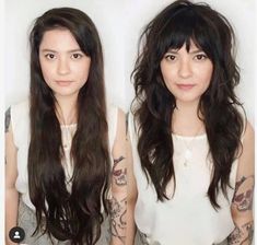 Long Shag Haircut, Choppy Bangs, Cut Her Hair, Hairstyles Ideas, Grunge Hair, Long Hair Cuts, Great Hair, Hair Dos