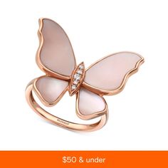 in stock Silver Pinky Ring, Gold Butterfly Ring, Rose Gold Butterfly, Evil Eye Ring, Butterfly Ring, Bird Jewelry, Butterfly Jewelry, Gold Butterfly, Pearl Diamond