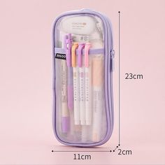 The transparent design allows you to see through the pencil pouch.👀 Features Can easily locate the stationery without opening the clear pencil case. External net pocket for your commonly used pens. Available in 5 pastel colors. Specifications Brand: ANGOO Size: L230 x W110 x H20 mm Material: PVC Weight: 30g Package Includes 1 x Transparent Mesh Zipper Large Pencil Case Transparent Mesh Zipper Large Pencil Case Clear Pencil Case, Large Pencil Case, Paper Folder, Pencil Case Stationery, Pencil Eraser, Stationery Organization, Kawaii Stationery, Transparent Design, Pencil Bags