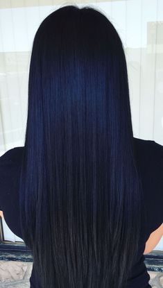 Dark Blue Hair On Black Hair, Blue Jet Black Hair, Dark Hair Blue Tint, Midnight Blueberry Black Hair, Long Black Blue Hair, Black Hair With Blue Tint Dark, Dark Royal Blue Hair, Darkest Blue Hair