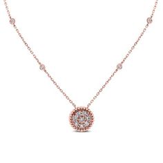 Fun & Chic this necklace is full of life and character. It is great for... Luxury Rose Gold Round Diamond Necklace, Rose Gold Round Pendant Diamond Necklace, Rose Gold Necklaces With Single Cut Round Diamonds, Rose Gold Solitaire Necklace With Single Cut Cubic Zirconia, Rose Gold Diamond Necklace With Single Cut Diamonds, Rose Gold Round Cut Diamond Necklace For Formal Occasions, Rose Gold Cubic Zirconia Round Necklace, Rose Gold Pendant Necklace With Single Cut Diamonds, Fine Jewelry Rose Gold Necklaces With Single Cut Diamonds