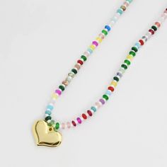 TREASURE JEWELS Colorful Gemstone with Heart Elevate your look with the timeless beauty of COLORFUL GEMSTONE! Adjustable Multicolor Heart Necklace, Trendy Multicolor Heart Charm Necklace, Trendy Multicolor Heart Necklace, Multicolor Heart Beads Necklace For Valentine's Day, Multicolor Heart Beads Heart Necklace, Multicolor Heart Necklace With Heart Beads, Multicolor Beaded Heart Necklace, Lavender Brown, Cosmetic Items