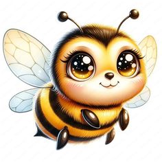 a cute little bee with big eyes