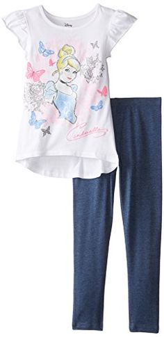 Disney Little Girls Cinderella Top and Legging Set WhitePink 5 ** Check this awesome product by going to the link at the image.(It is Amazon affiliate link) #harrystyles Lace Sweatshirt, Clothing Sets, Disney Girls, Lace Shirt, Kids Sweatshirt, Tops For Leggings, Fashion Classy