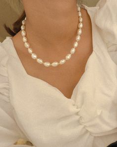 Viviana Necklace - Midori Jewelry Co. - Necklace Choker With Pendant, Pearl Beaded Necklace, Gold Pearl Necklace, Beautiful Necklace, Matching Necklaces, Gold Filled Jewelry, Baroque Pearls, Gold Plated Jewelry, Jewelry Plate