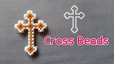 a beaded cross with the word cross beads next to it