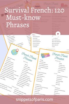 the printable survival guide for surviving french 120 must - know phrases and how to use them