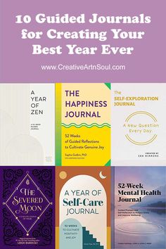 the top 10 guided journals for creating your best year ever cover image with text overlay