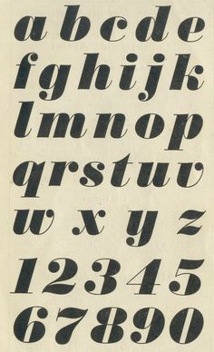 an old fashioned type of alphabet with numbers and letters in black ink on white paper