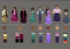 an image of people dressed in different costumes and colors from the past to the present