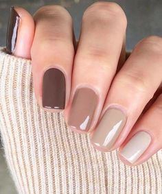 Ongles Beiges, Beige Nails Design, Beige Nails, Beautiful Nail Designs, Brown Nails, Chic Nails, Short Acrylic Nails, Nail Arts