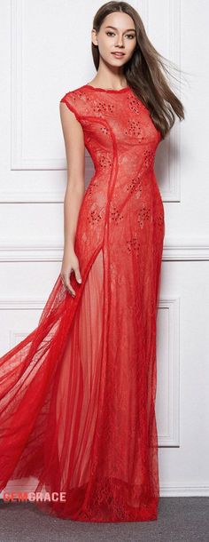 Elegant Red Summer Gown, Red Sleeveless Gown For Spring, Red Floor-length Ruffled Gown, Red Long Evening Gown, Red Long Gown For Evening, Red Full Length Dress For Red Carpet, Red Gown For Spring, Red Full-length Dress For Red Carpet, Red Full-length Maxi Dress For Summer