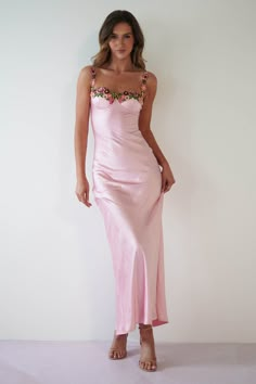 Klabelle Satin Maxi Dress | Lime Long Pink Floral Dress, Pink Wedding Guest Dresses, Pink Satin Dress, Prom Dresses Long Pink, White Bridal Dresses, Maxi Dress Wedding Guest, White Bridesmaid Dresses, Pink Wedding Dresses, Rehearsal Dress