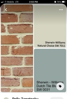 a brick wall with the words sheryln - williams natural choice sw701