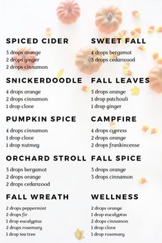 Fall Essential Oils, Fall Diffuser Blends, Young Living Essential Oils Recipes