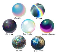 the different types of soap bubbles are shown in this image, and there is also an illustration of them