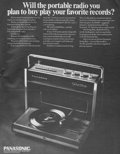 an advertisement for the panasonic record player