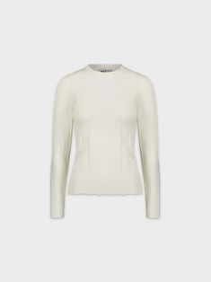 El Wide Ribbed Sweater es un suéter de cuello redondo de canalé suave y cómodo. ¡Este top versátil es un excelente básico para usar con cualquier falda de tu armario! Ribbed Crew Neck Sweater For Spring, Ribbed Crew Neck Spring Sweater, Spring Ribbed Crew Neck Sweater, Cream Ribbed Crew Neck Sweater, Classic Long Sleeve Ribbed Knit Top, Stretch Fine Knit Crew Neck Sweater, Ribbed Crew Neck White Sweater, Classic Crew Neck Long Sleeve Top For Spring, White Fitted Sweater With Ribbed Neckline