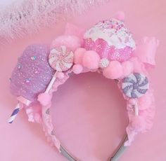 Candyland Headband, Cupcake Colors, Cotton Candy Costume, Cotton Candy Cupcakes, Candy Business, Cupcake Rose, Candyland Theme