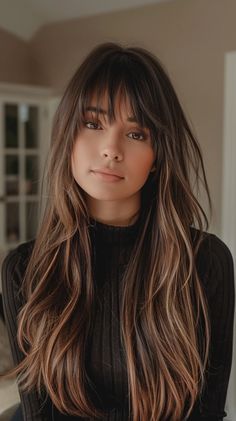 40 Heavy Highlights On Dark Hair Hairstyles That Will Make You Feel Like a Bombshell Heavy Highlights On Dark Hair, Dark Hair Hairstyles, Long Layered Bob Hairstyles, Heavy Highlights, Highlights On Dark Hair, Sassy Hairstyles, Hairstyles For Older Women, Framing Layers