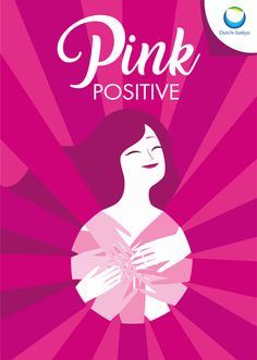 the pink positive poster with a woman's face