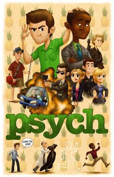 the poster for psych shows many different people