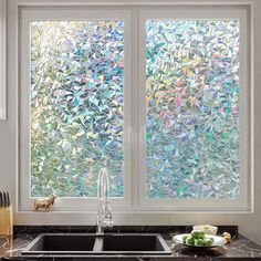 WINDOW DECORATION: Let's decorate your Windows with rainbow-style window film, which must make your home and furniture fresh NEW, and stylish!!! Size: 35.4" H x 78.7" W | Orren Ellis Window Decal in Gray | 35.4 H x 78.7 W in | Wayfair | Home Decor Traditional Curtains, Window Stained, Window In Shower, Window Tint Film, Decorative Window Film, Privacy Film, Window Film Privacy, Window Films, Bathroom Windows