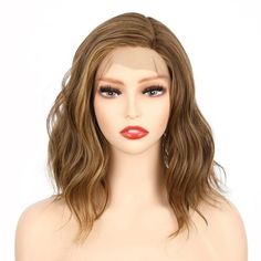 Shoulder Length Side Part Lace Front Short Wavy Hair Bob Wigs for Women Color: Multicolor. Shoulder Length Side Part, Dark Natural Blonde, Wavy Hair Bob, Lace Front Short, Natural Blonde, Hair Bob, Short Wavy Hair, Natural Blondes, Short Wavy